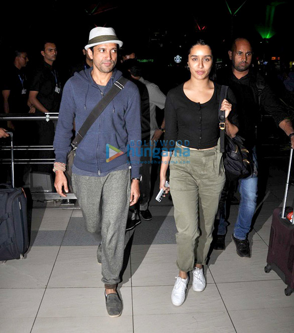 Farhan Akhtar & Shraddha Kapoor return from Shillong after shooting for Rock On!! 2 Farhan Akhtar & Shraddha Kapoor return from Shillong after shooting for Rock On!! 2