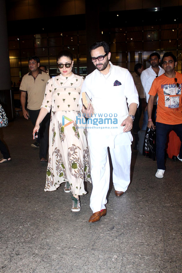 Saif Ali Khan & Kareena Kapoor Khan return from Hyderabad Saif Ali Khan & Kareena Kapoor Khan return from Hyderabad