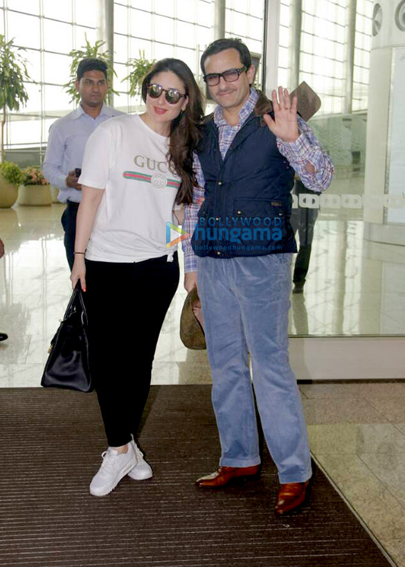 Saif Ali Khan and Kareena Kapoor Khan depart for London Saif Ali Khan and Kareena Kapoor Khan depart for London