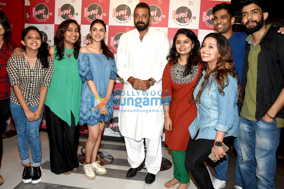 Sanjay Dutt and Aditi Rao Hydari at Fever 104 FM for Bhoomi promotions Sanjay Dutt and Aditi Rao Hydari at Fever 104 FM for Bhoomi promotions