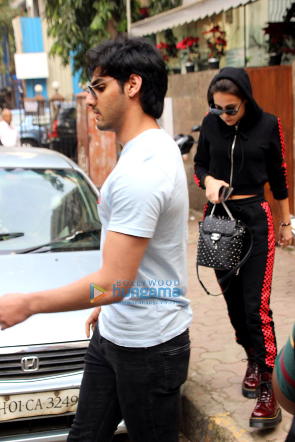 Ahaan Shetty spotted with Tania Shroff at Bandra Ahaan Shetty spotted with Tania Shroff at Bandra