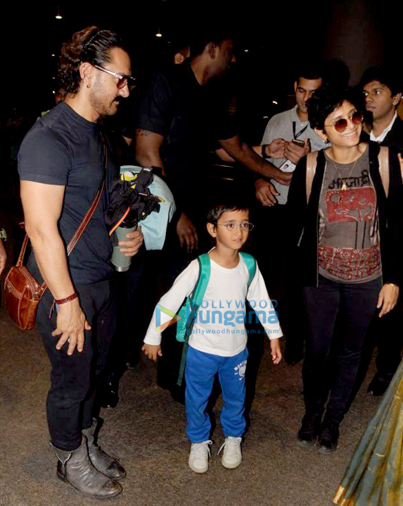 Aamir Khan and family snapped at the airport returning from Goa Aamir Khan and family snapped at the airport returning from Goa