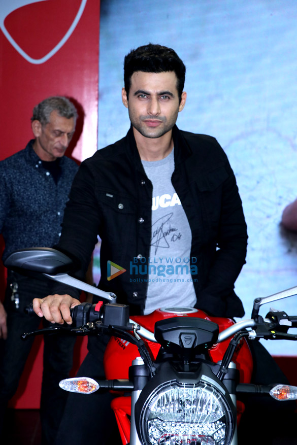Freddy Daruwala snapped at the Ducati showroom launching a new bike