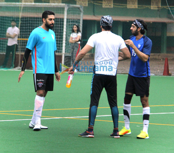Ranbir Kapoor and Abhishek Bachchan snapped at a football match Ranbir Kapoor and Abhishek Bachchan snapped at a football match