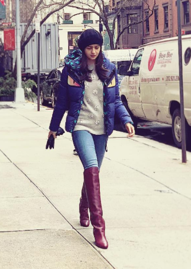 Alia Bhatt in Fendi puffer jacket in NYC (2)