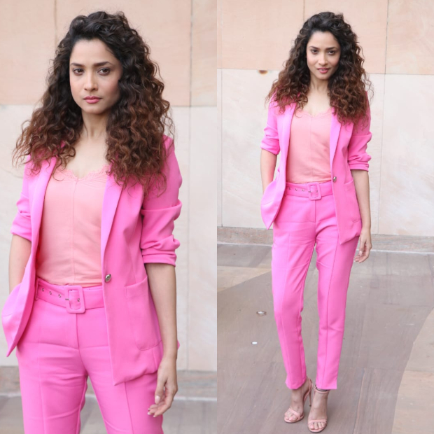 Ankita Lokhande in Cover story pink pantsuit (5)