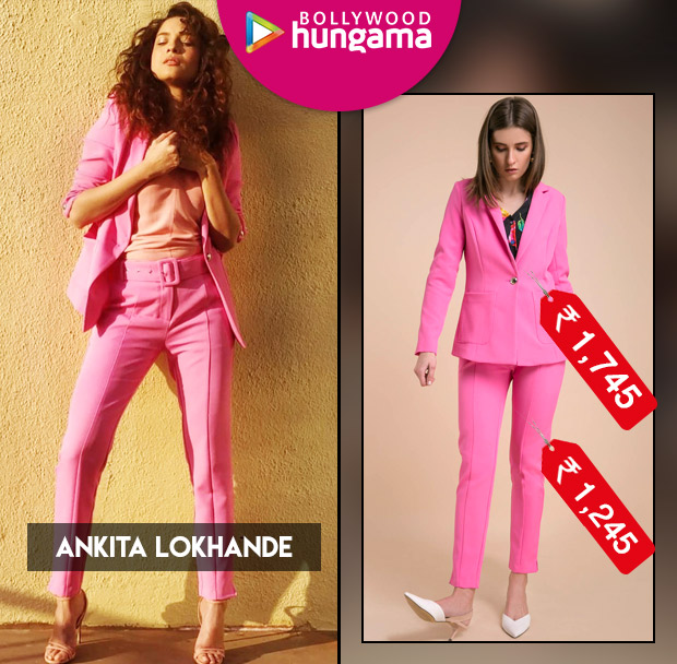 Ankita Lokhande in Cover Story pink pantsuit (