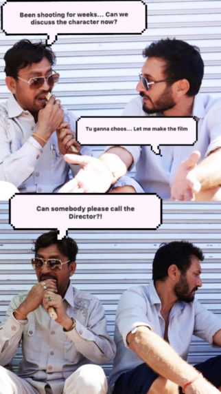 Angrezi Medium: Irrfan Khan relishes sugarcane with Homi Adajania, shares a hilarious meme Angrezi Medium: Irrfan Khan relishes sugarcane with Homi Adajania, shares a hilarious meme
