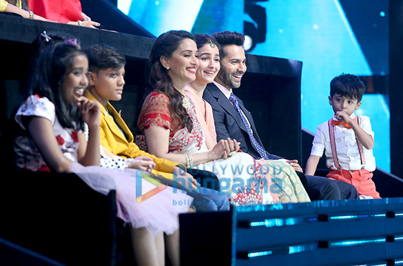 Varun Dhawan, Alia Bhatt and Madhuri Dixit snapped promoting Kalank on sets of Sa Re Ga Ma Pa Lil Champs