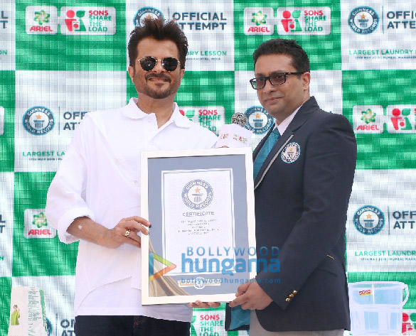 Photo: Anil Kapoor receives Guinness World Record certificate on behalf of Ariel India