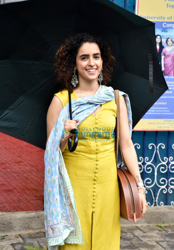 Photos: Sanya Malhotra snapped outside Mukesh Chabbra’s office in Juhu