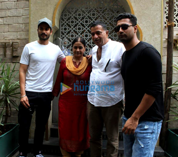 Photos: Vicky Kaushal and Sunny Kaushal snapped with their parents at Bayroute in Juhu