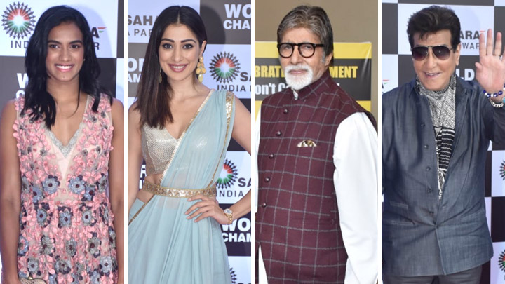 Celebs attend the felicitation of P. V. Sindhu with Subrata Roy and Sahara India Pariwar
