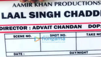 on the sets of the movie Lal Singh Chaddha