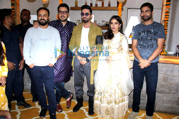 Photos: Ayushmann Khurrana, Bhumi Pednekar, Dinesh Vijan and Amar Kaushik snapped at a Diwali brunch session at Olive in Bandra