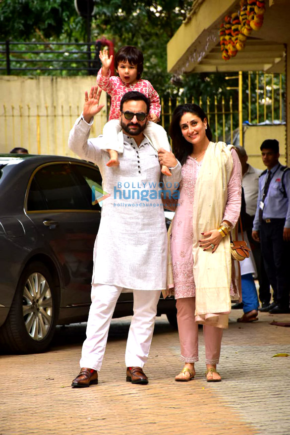 Photos: Kareena Kapoor Khan, Taimur Ali Khan and others spotted at Karishma Kapoor’s office for Diwali Pooja
