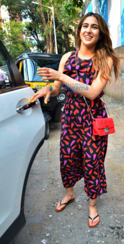Photos: Sara Ali Khan and Varun Dhawan snapped at David Dhawan's office in Juhu