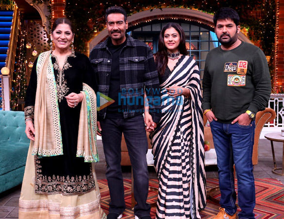 Photos: Ajay Devgn and Kajol promote Tanhaji – The Unsung Warrior on the sets of The Kapil Sharma Show Photos: Ajay Devgn and Kajol promote Tanhaji - The Unsung Warrior on the sets of The Kapil Sharma Show
