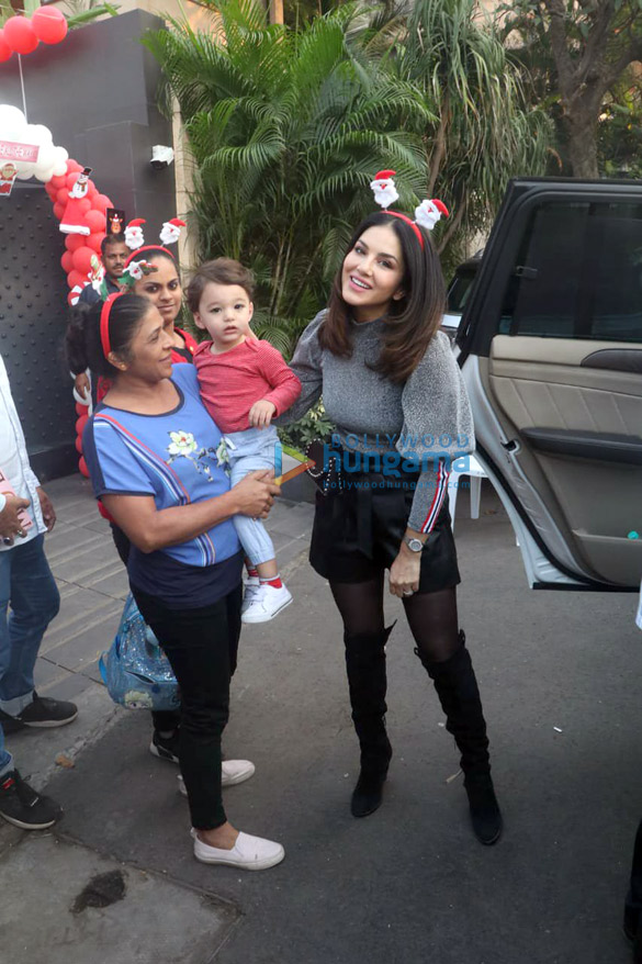 Photos: Sunny Leone snapped with her kids at Bandra for Christmas 2019 party