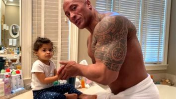 Dwayne Johnson helps his daughter Tiana wash her hands, raps ‘You’re Welcome’ from Moana for her