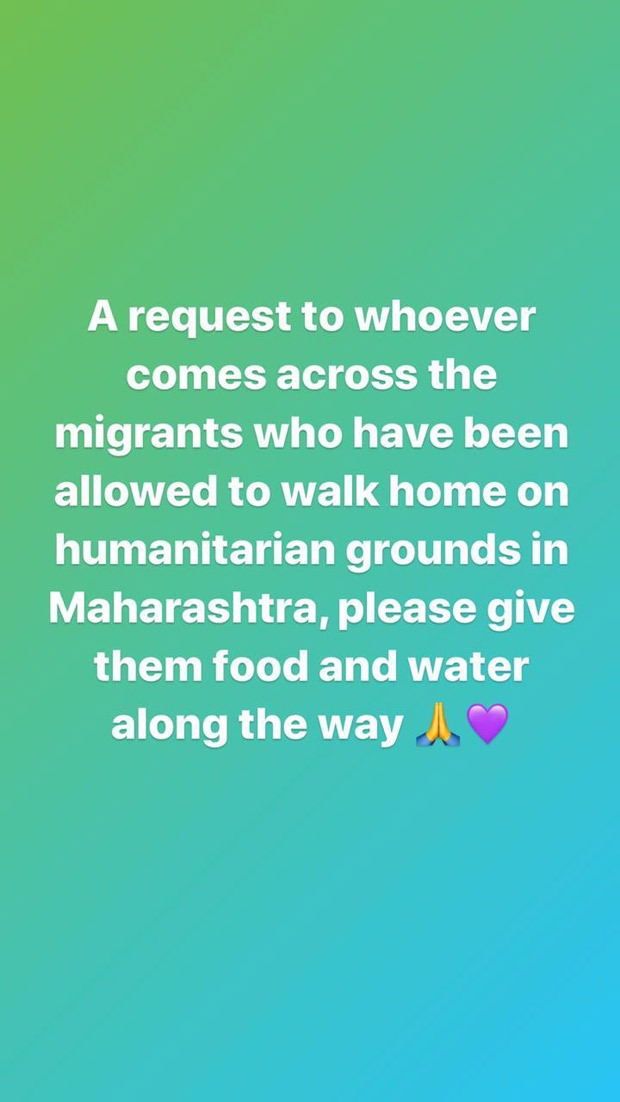 Shraddha Kapoor urges her followers to help migrants who are trying to get back home