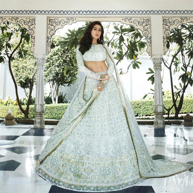 Sara Ali Khan embodies unmatchable elegance in icy mint backless blouse and lehenga from Manish Malhotra's Nooraniyat collection