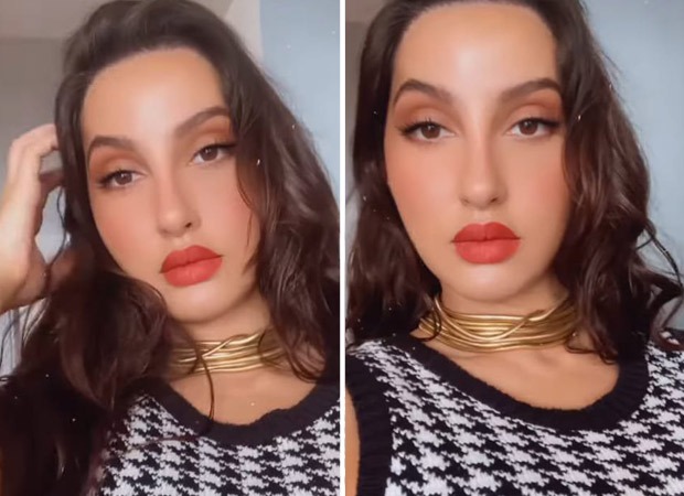 Nora Fatehi gives summer inspiration in checkered top with classic bold red lip