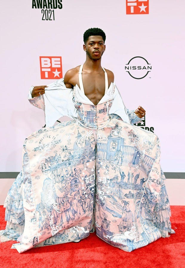 BET Awards 2021: Lil Nas X celebrates pride month in stunning floral gown and changes into 70s pantsuit