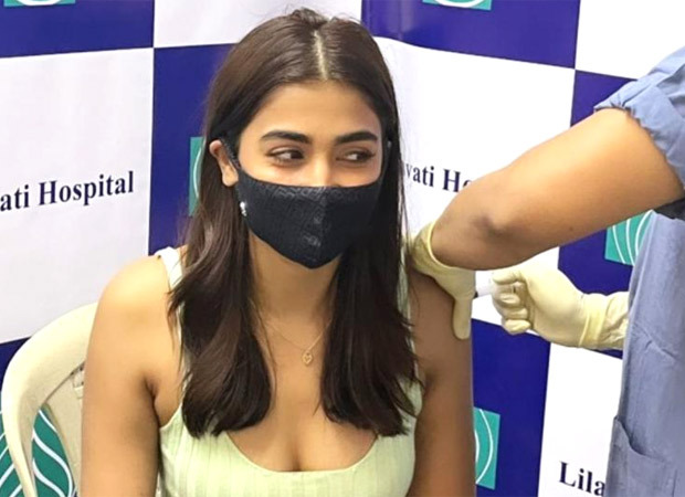 Pooja Hegde gets 'jabbed' with the cutest reaction before getting back to sets : Bollywood News - Vimarsana News