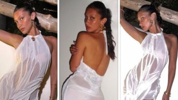 Bella Hadid exudes sexy vibes in see-through ‘wet look’ mini dress by Greek designer Dimitra Petsa worth Rs. 2 lakh