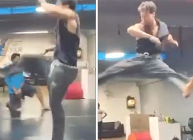 Tiger Shroff rehearses triple kicks and high kicks for action sequences in Ganapath, watch video