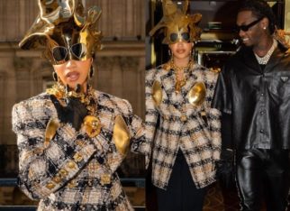 Cardi B makes a statement with Offset in Schiaparelli with liquid gold helmet worth almost Rs. 12 lakh at Paris Fashion Week