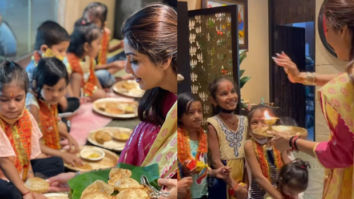 Shilpa Shetty organises ashtami puja at home; feeds kids halwa-poori