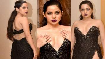 Urfi Javed goes bold at Filmfare Middle East Awards 2021, dons plunging neckline and thigh-high slit black gown