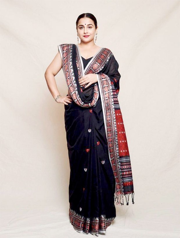 Vidya Balan adds a modern twist to her authentic handwoven saree