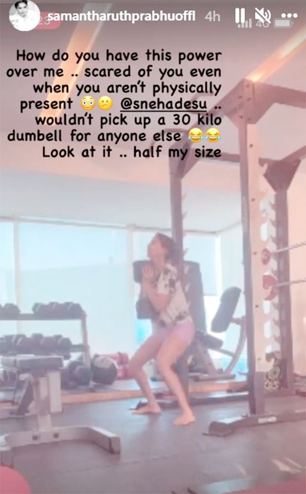 Samantha Ruth Prabhu lifts dumbbells half her size; credits her fitness trainer