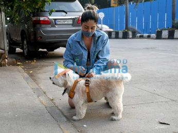 Photos: Neha Bhasin spotted in the city with her dog