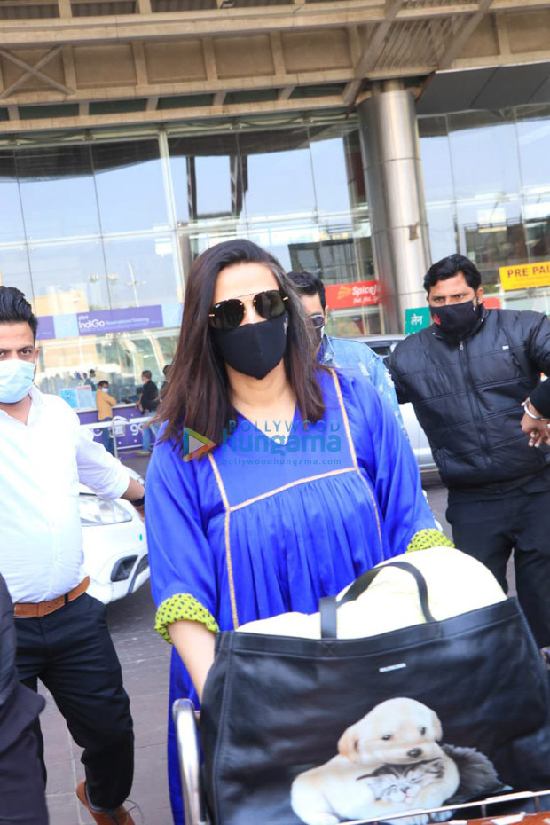 Katrina Kaif-Vicky Kaushal Wedding: Close friends of bride and groom Neha Dhupia and Angad Bedi arrive at Jaipur airport to begin festivities 