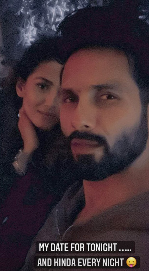 Shahid Kapoor and his wife Mira Rajput are enjoying a date night.  The Jersey actor writes, 
