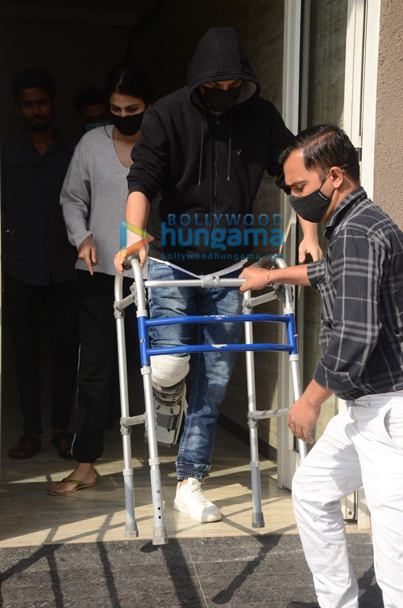 Photos: Rhea Chakraborty and brother Showik Chakraborty snapped at a clinic in Andheri