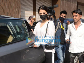 Photos: Rhea Chakraborty and brother Showik Chakraborty snapped at a clinic in Andheri
