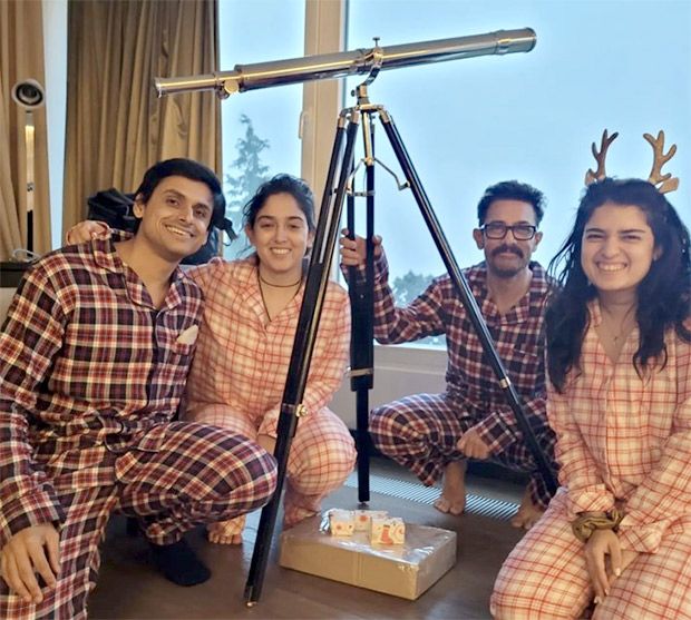 Ira Khan shares cutesy photo of her father Aamir Khan twinning with her boyfriend Nupur Shikhare in matching pajamas : Bollywood News - Vimarsana News