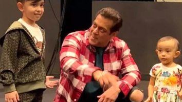 Salman Khan has an adorable moment with his nephew and niece as he tries to make them dance to Race 3 song at the rehearsals of the Da-Bangg tour in Dubai; watch
