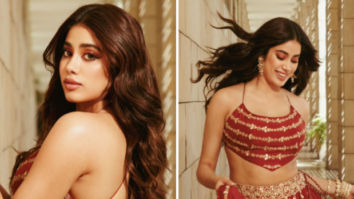 Janhvi Kapoor turns into a gorgeous showstopper in backless brick maroon lehenga and backless blouse by Punit Balana at Lakme Fashion Week