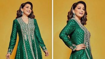 Madhuri Dixit is elegance personified in Anita Dongre emerald anarkali set worth Rs. 1.4 lakh