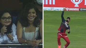 Anushka Sharma smiles after Virat Kohli’s one-handed catch during IPL match of Royal Challengers Bangalore vs Delhi Capitals, watch video