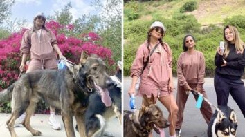 Priyanka Chopra opts for peach athleisure and pigtails as she spends Sunday with friends and pups