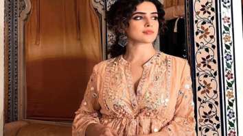 Sanya Malhotra is beauty personified in peach mirror embellished midi dress