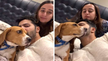 Varun Dhawan gets all cuddly with his adorable beagle Joey, Natasha Dalal joins them