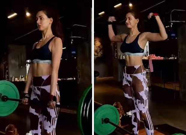 Disha Patani flaunts her abs as she does deadlifts; Tiger Shroff compliments her 